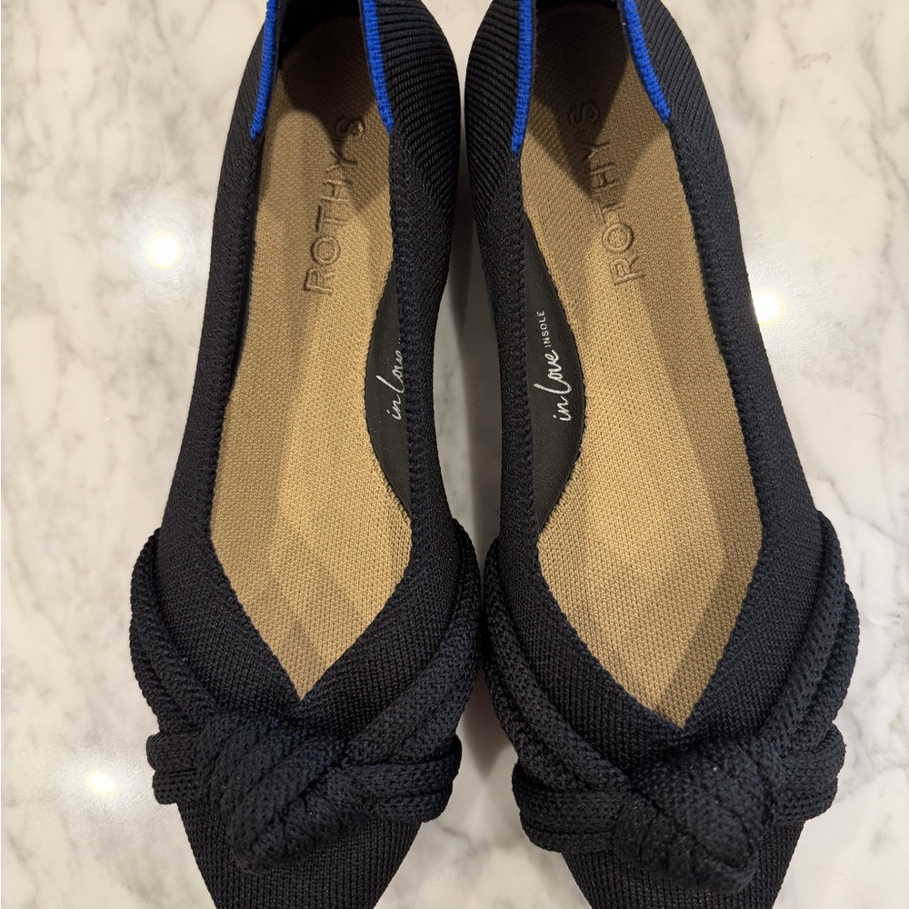 New never worn Rothy's The Knot Point Flats Black 6.5